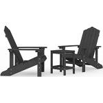 Anthrazitfarbene vidaXL Adirondack Chairs aus Polyrattan Breite 0-50cm, Höhe 0-50cm, Tiefe 0-50cm 