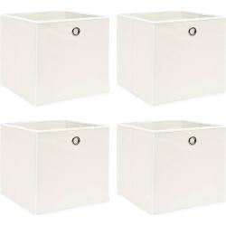 vidaXL Aufbewahrungsboxen 4 Stk. Weiß 32×32×32 cm Stoff
