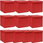 Rote vidaXL Aufbewahrungsboxen mit Deckel mit Deckel 10-teilig 