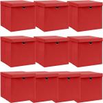 Rote vidaXL Aufbewahrungsboxen mit Deckel 10-teilig 