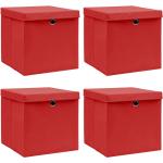 Rote vidaXL Aufbewahrungsboxen mit Deckel mit Deckel 4-teilig 