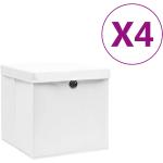 Weiße vidaXL Faltboxen mit Deckel 4-teilig 