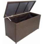 Braune vidaXL Auflagenboxen & Gartenboxen 301l - 400l aus Polyrattan mit Deckel 