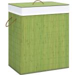 Grüne vidaXL Wäschekörbe & Wäschepuffs aus Bambus mit Tragegriffen 