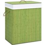 Grüne vidaXL Rechteckige Wäschekörbe & Wäschepuffs aus Bambus mit Tragegriffen 