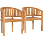 Moderne vidaXL Teakholz-Gartenstühle aus Massivholz 2-teilig 