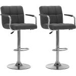 Dunkelgraue Moderne vidaXL Barhocker & Barstühle aus Stoff gepolstert 2-teilig 