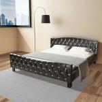 Schwarze vidaXL Betten mit Matratze aus Kunstleder 180x200 
