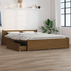 vidaXL Bett mit Schubladen Honigbraun 140x200 cm