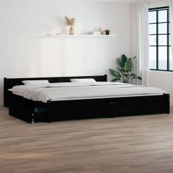 vidaXL Bett mit Schubladen Schwarz 180x200 cm 6FT Super King