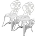 Weiße vidaXL Gartenstühle Metall aus Gusseisen 2-teilig 