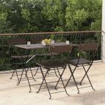 Braune vidaXL Polyrattan Gartenstühle aus Polyrattan klappbar 4-teilig 