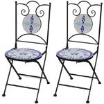 Blaue vidaXL Gartenstühle & Balkonstühle aus Keramik 2-teilig 