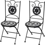 Schwarze Gartenstühle & Balkonstühle pulverbeschichtet aus Polyrattan klappbar Breite 0-50cm, Höhe 50-100cm, Tiefe 0-50cm 2-teilig 