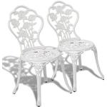 Weiße vidaXL Gartenstühle & Balkonstühle aus Aluminium wetterfest Breite 0-50cm, Höhe 0-50cm, Tiefe 0-50cm 2-teilig 