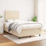 Cremefarbene vidaXL Betten mit Matratze aus Stoff Taschenfederkern 120x200 