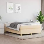 Cremefarbene vidaXL Betten mit Matratze aus Stoff Taschenfederkern 140x200 