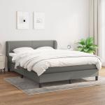 Dunkelgraue vidaXL Betten mit Matratze aus Stoff Taschenfederkern 140x200 