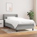 Hellgraue vidaXL Betten mit Matratze aus Stoff Taschenfederkern 100x200 