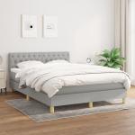 Hellgraue vidaXL Betten mit Matratze aus Stoff Taschenfederkern 140x190 