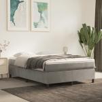 Hellgraue vidaXL Betten mit Matratze aus Stoff Taschenfederkern 140x200 