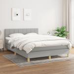 Hellgraue vidaXL Betten mit Matratze aus Stoff Taschenfederkern 140x200 