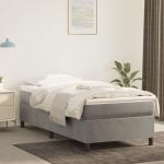 Hellgraue vidaXL Betten mit Matratze aus Stoff Taschenfederkern 90x190 