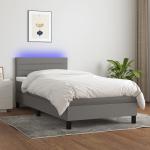 Dunkelgraue vidaXL Betten mit Matratze aus Stoff LED beleuchtet 100x200 
