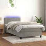 Hellgraue vidaXL Betten mit Matratze aus Stoff LED beleuchtet 100x200 