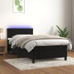 Schwarze vidaXL Betten mit Matratze aus Stoff LED beleuchtet 90x190 