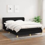 Schwarze vidaXL Betten mit Matratze aus Stoff Taschenfederkern 140x200 