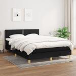 Schwarze vidaXL Betten mit Matratze aus Stoff Taschenfederkern 140x200 