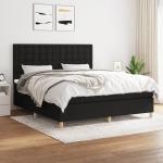 Schwarze vidaXL Betten mit Matratze aus Stoff Taschenfederkern 160x200 