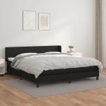 Schwarze vidaXL Betten mit Matratze aus Leder Taschenfederkern 180x200 Breite 150-200cm, Höhe 200-250cm, Tiefe 200-250cm 