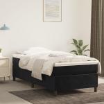Schwarze vidaXL Betten mit Matratze aus Stoff Taschenfederkern 90x190 
