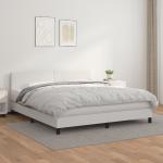 Weiße vidaXL Betten mit Matratze aus Leder Taschenfederkern 180x200 Breite 150-200cm, Höhe 200-250cm, Tiefe 200-250cm 