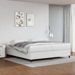 Weiße vidaXL Betten mit Matratze aus Leder Taschenfederkern 200x200 Breite 150-200cm, Höhe 200-250cm, Tiefe 200-250cm 