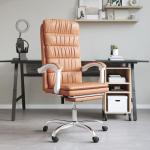 Braune Minimalistische vidaXL Bürostühle & Schreibtischstühle mit verstellbarer Rückenlehne 