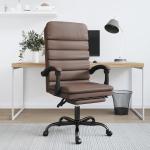 Braune Minimalistische vidaXL Bürostühle & Schreibtischstühle aus Leder mit Massagefunktion 