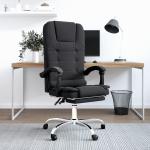 Schwarze Minimalistische vidaXL Bürostühle & Schreibtischstühle aus Leder mit Massagefunktion 