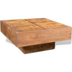 Braune Antike vidaXL Quadratische Massivholz-Couchtische aus Massivholz 
