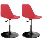 Rote vidaXL Esszimmerstühle & Küchenstühle aus Kunststoff höhenverstellbar 2-teilig 