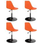 Orange vidaXL Esszimmerstühle & Küchenstühle aus Kunststoff höhenverstellbar 4-teilig 
