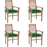 Grüne vidaXL Teakholz-Gartenstühle aus Massivholz stapelbar 4-teilig 