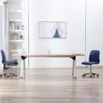 Blaue Moderne vidaXL Esszimmerstühle & Küchenstühle aus Stoff höhenverstellbar Breite 0-50cm, Höhe 0-50cm, Tiefe 0-50cm 2-teilig 