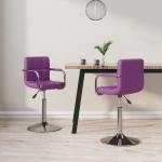 Lila Moderne vidaXL Esszimmerstühle & Küchenstühle aus Kunstleder 2-teilig 