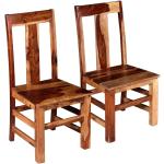 Braune Rustikale vidaXL Holzstühle aus Palisander 2-teilig 