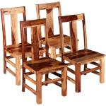 Braune Rustikale vidaXL Holzstühle aus Palisander 4-teilig 