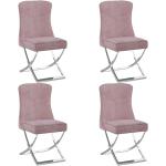 Rosa Moderne vidaXL Esszimmerstühle & Küchenstühle aus Samt Breite 50-100cm, Höhe 50-100cm, Tiefe 50-100cm 4-teilig 