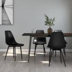 Schwarze Minimalistische vidaXL Esszimmerstühle & Küchenstühle aus Kunststoff 4-teilig 